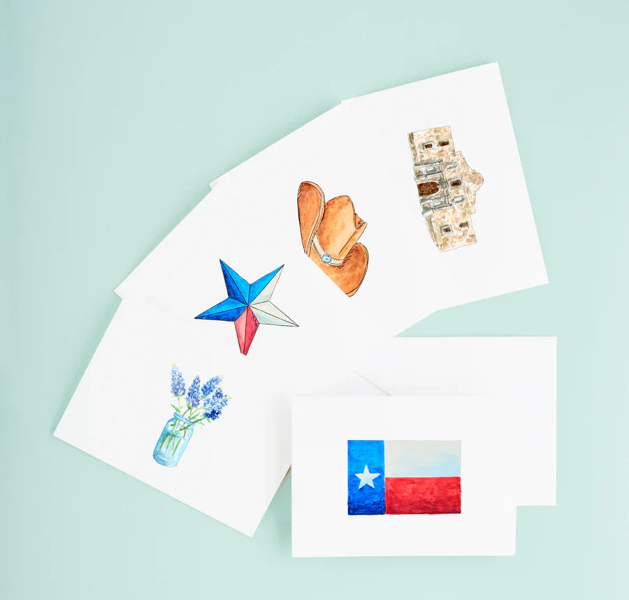 This curated card set includes two of each of our favorite Texas-themed cards.