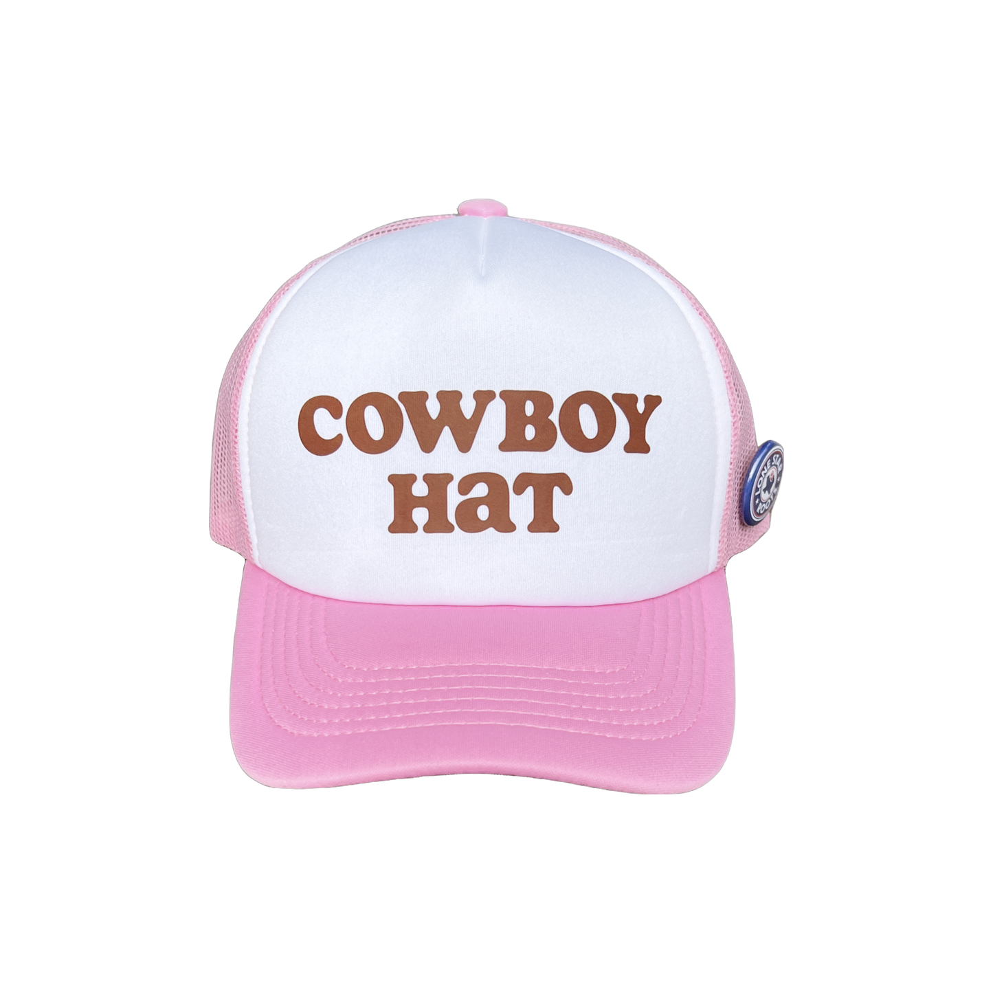 Cowboy Hat Foam Trucker Hat in Pink and White