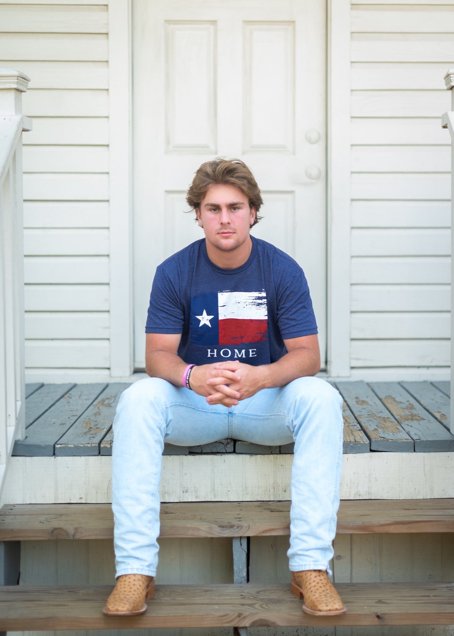 Texas Distressed Flag "Home" T-Shirt