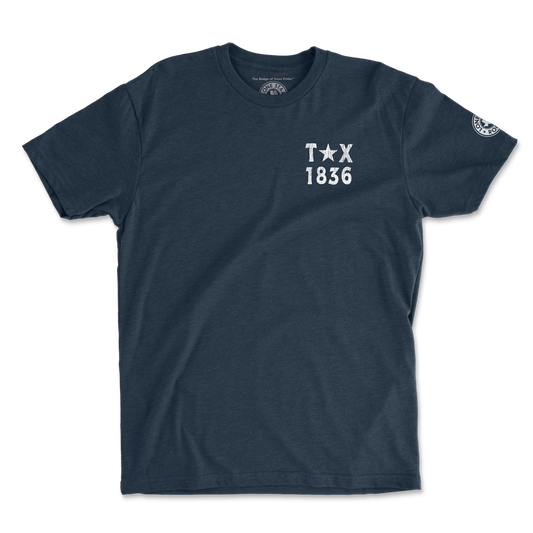 1836 DeZavala T-Shirt in Midnight Navy with star emblem