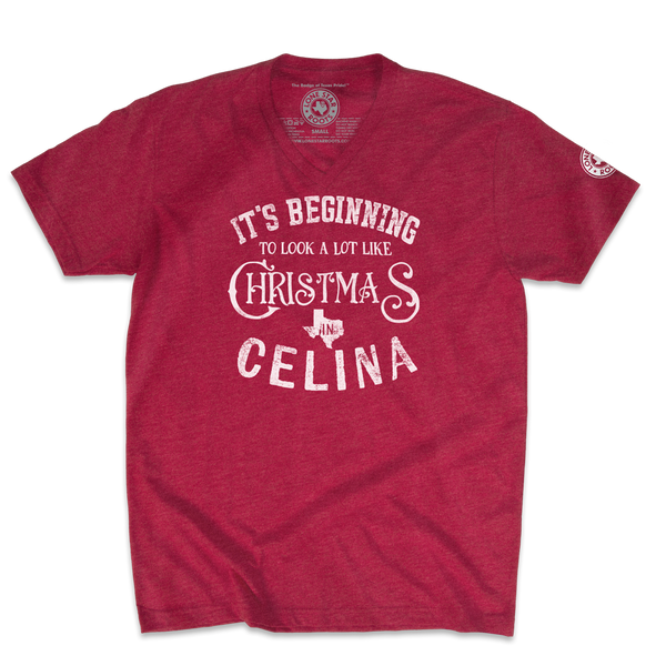 It's Beginning to Look a Lot Like Christmas in Celina V-neck T-Shirt