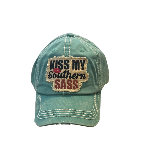 Kiss My Southern Sass Distressed Hat