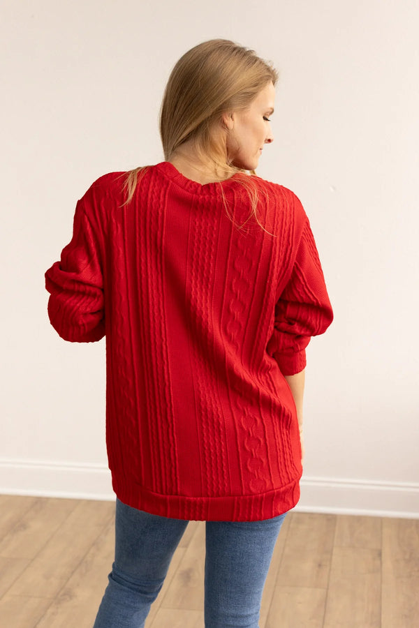 Merry Christmas Y'all" on Red Knit Sweater