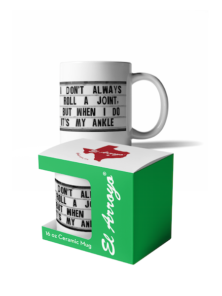 Roll a Joint 16oz Ceramic Coffee Mug with El Arroyo Quote and Gift-Ready Box.