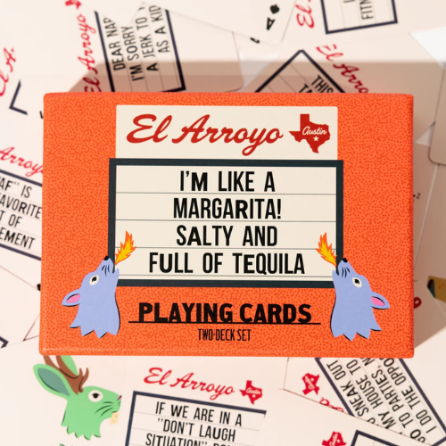 Happy Hour Playing Cards featuring El Arroyo's marquee signs, perfect for fun game nights.