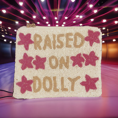 Raised on Dolly coin purse with a stylish design, perfect for Texas-loving Dolly Parton fans.