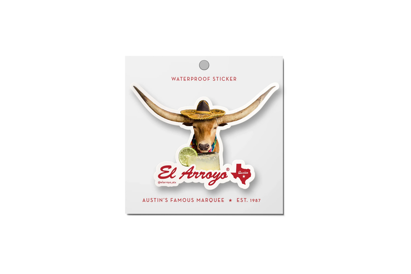 Longhorn Sipper Sticker – Durable Vinyl Decal with Texas Longhorn Design