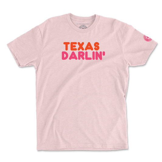 Texas Darlin' T-Shirt in vibrant pink with bold lettering