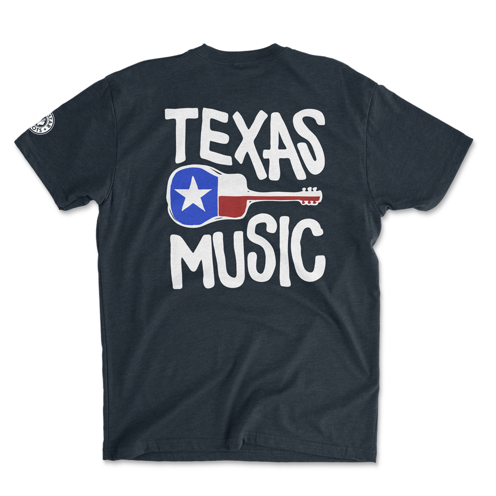 Texas Music Best Country in the World T-Shirt in midnight navy with bold lettering