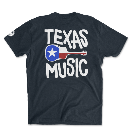 Texas Music Best Country in the World T-Shirt in midnight navy with bold lettering