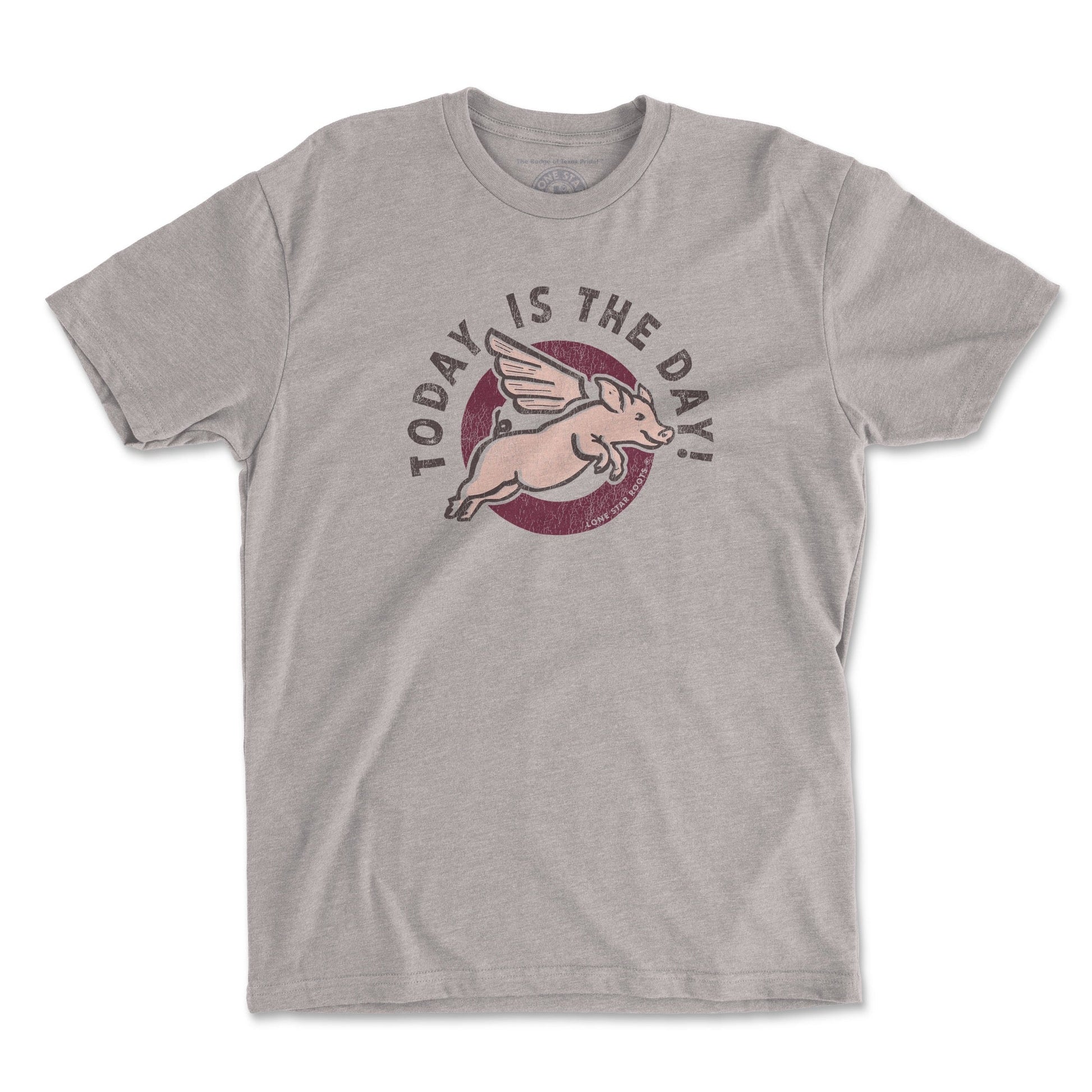 Today is the Day! T-shirt featuring a flying pig design symbolizing impossible dreams come true.