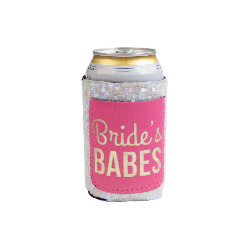 Bride's Babes can cooler for regular and slim 12oz cans, perfect for wedding celebrations and bachelorette parties.