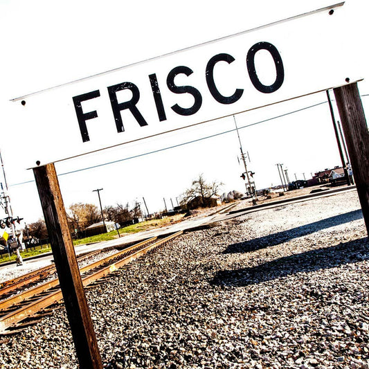 Frisco Sign Coaster 4" x 4" ceramic coaster with cork bottom by South Austin Gallery.