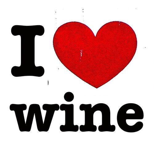 I Love Wine Coaster 4" x 4" ceramic coaster with cork bottom featuring bold text perfect for wine lovers.