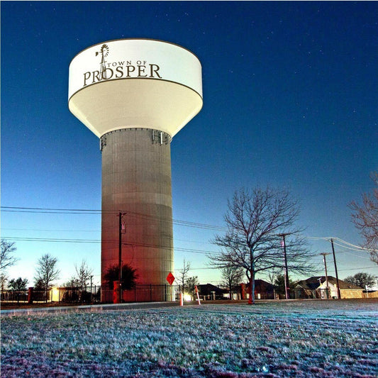 Lone Star Roots Modern Prosper Water Tower Coaster Coaster