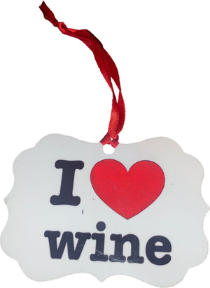 Lone Star Roots I Love Wine X-Mas Ornament Christmas 